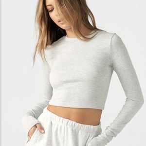 Joah Brown cropped crew long sleeve